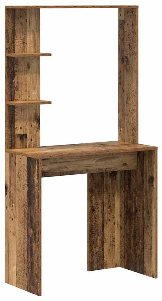 Tárolóval rendelkező íróasztal polcokkal ajtóval 2 pcs Öreg fa