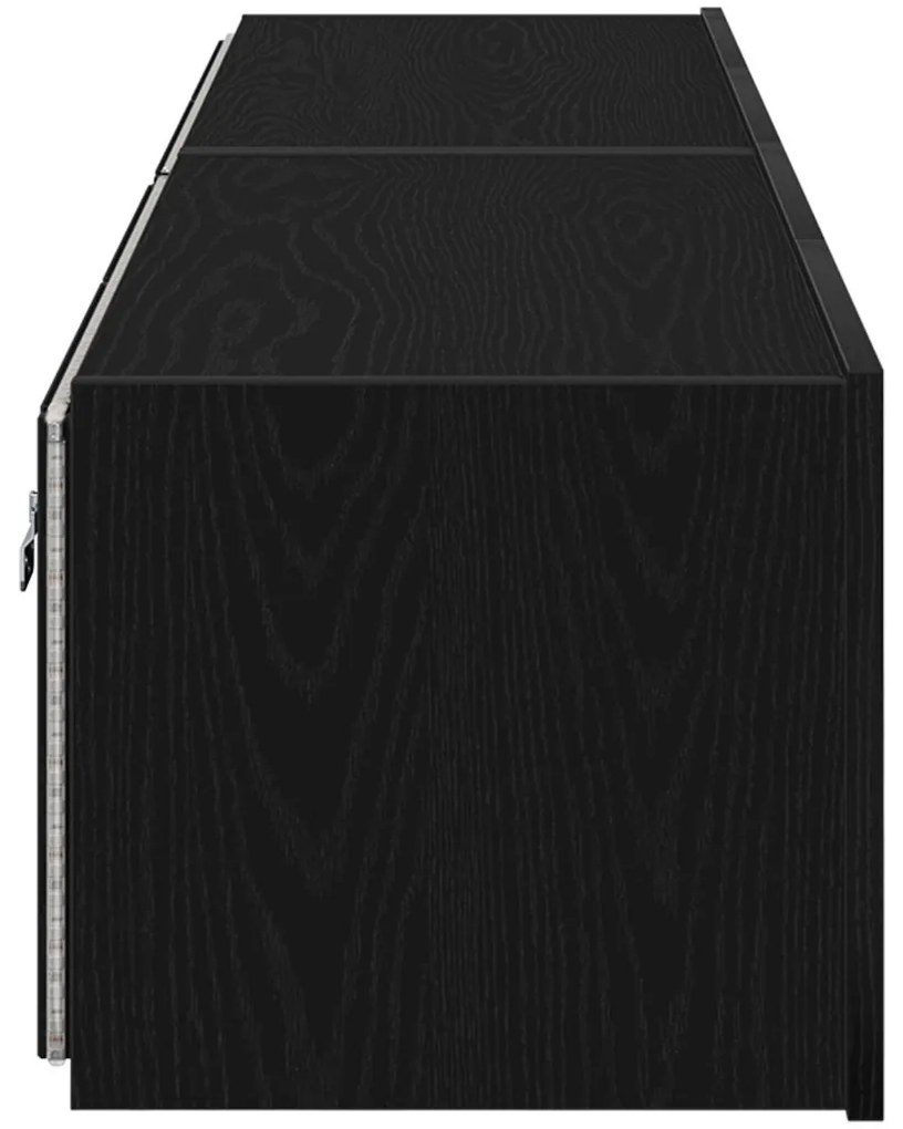 vidaXL TV Fali Szekrény 2 pcs Fekete tölgy 80 x 35 x 31 cm Faanyag