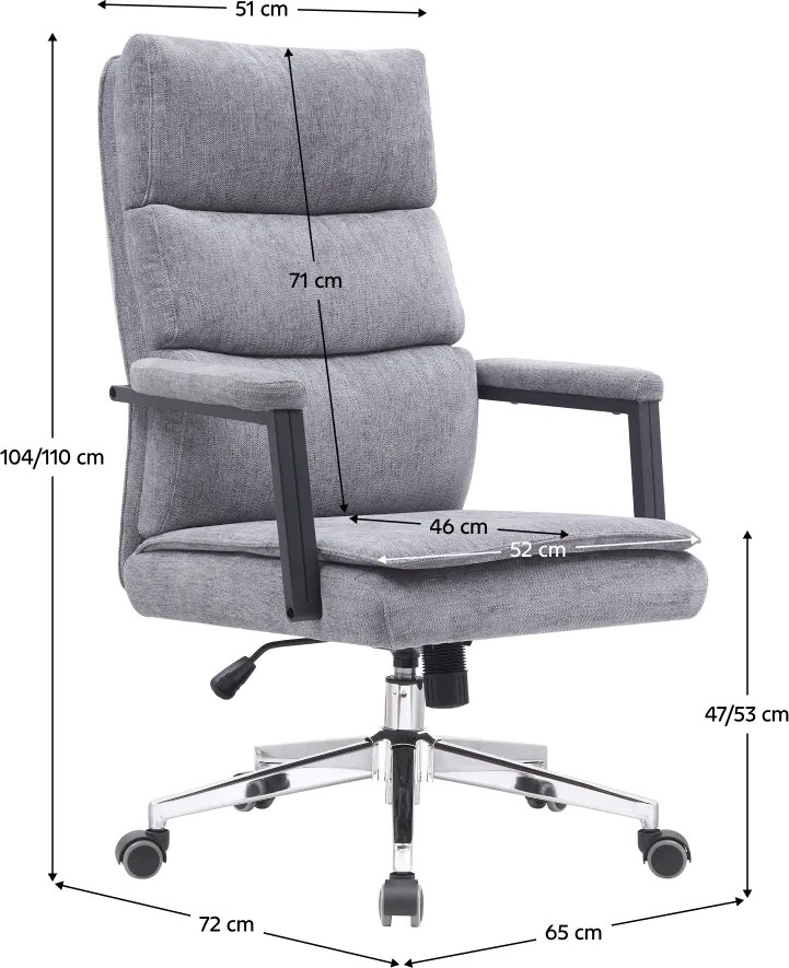 Irodai szék, szürke/króm, ZAVIER