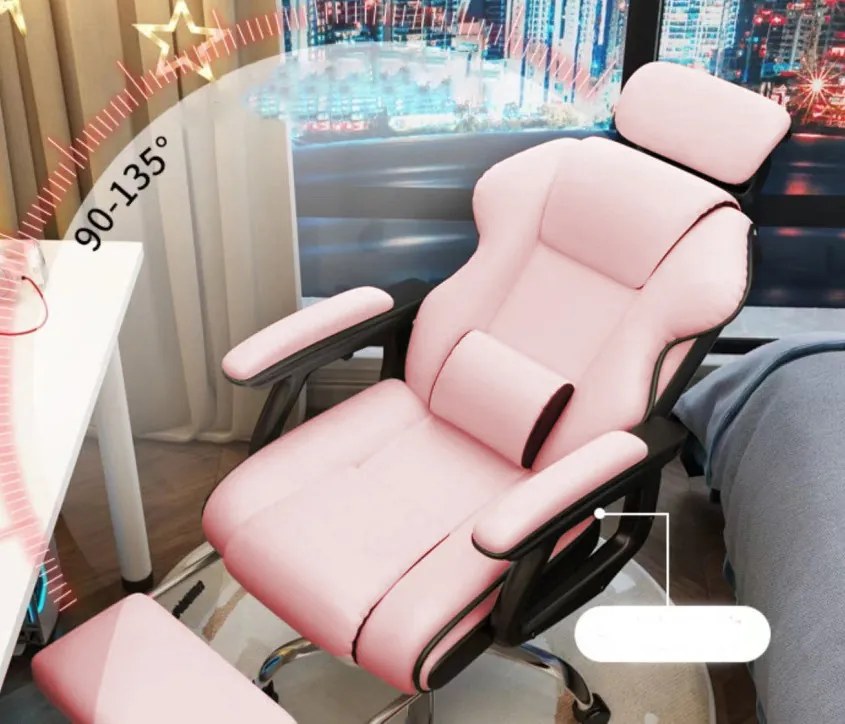 GamerElegance lábtartós szék pink KNT88-10