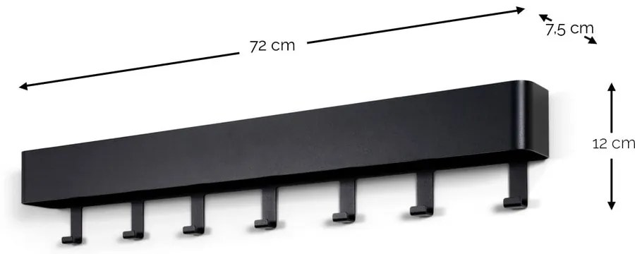 Szürkésbarna fém fali fogas polccal 72 cm Dax Play – Spinder Design