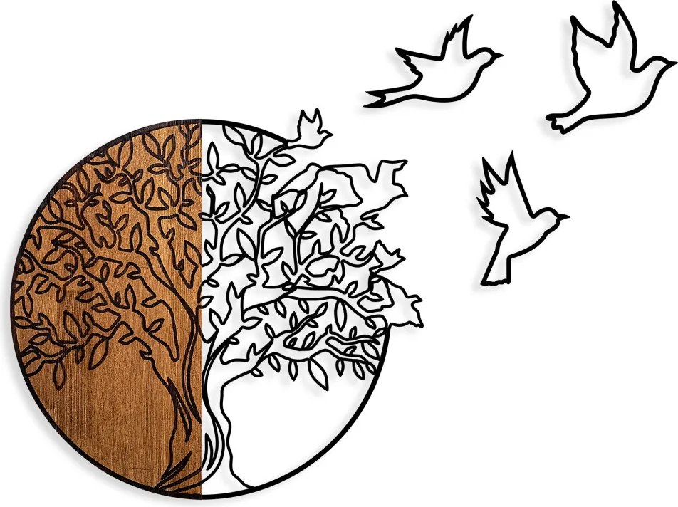 Tree fém fa fali dekoráció, 60×56 cm
