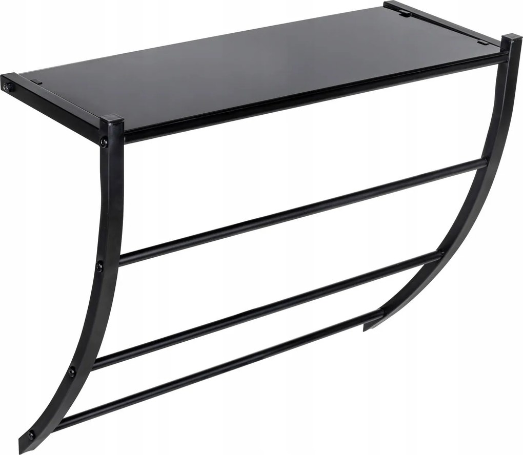 Törölközőtartó akasztós polc fekete Wenko