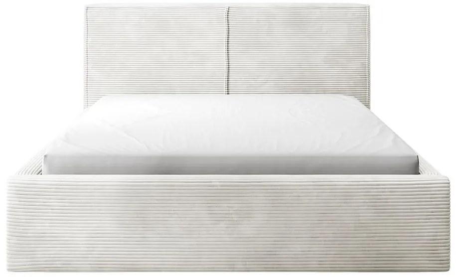 Franciaágy 140 cm Fatime (ágyráccsal) (tárolóhellyel) (bézs szürke + fekete). 1099180