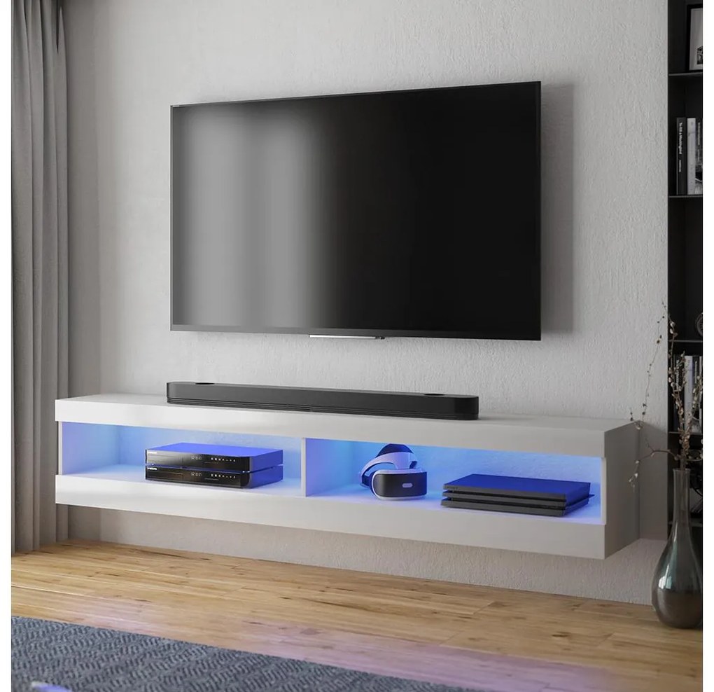 Tv szekrény/asztal Violett 140 (világítással) (fehér). 1098641