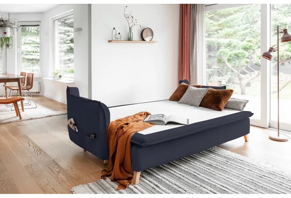 Sötétszürke-antracitszürke kinyitható kanapé 225 cm Charming Charlie – Miuform