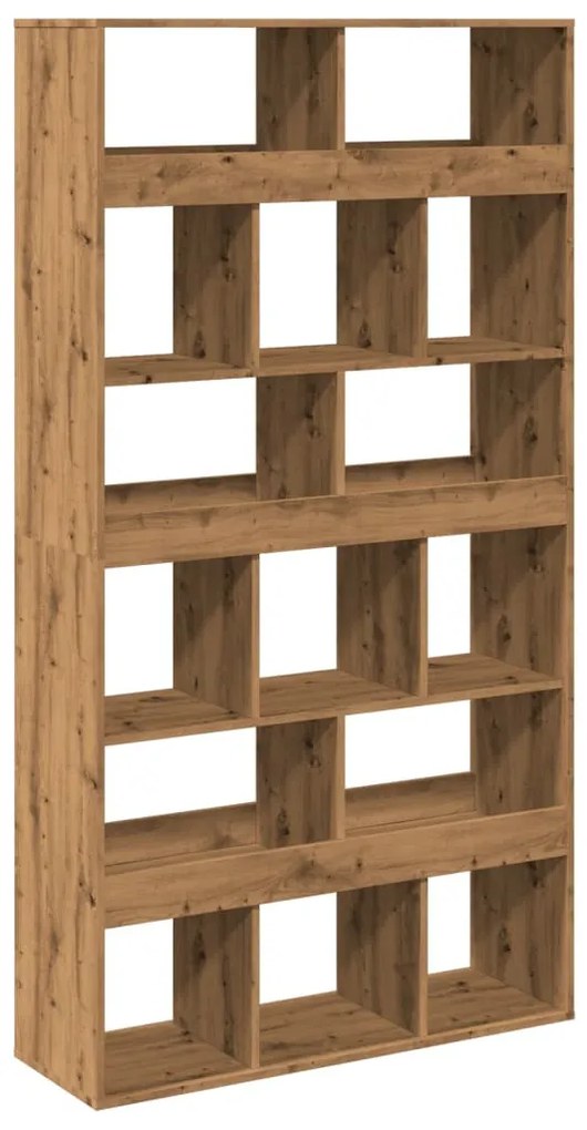 kézműves tölgy színű szerelt fa térelválasztó 100x33x187,5 cm