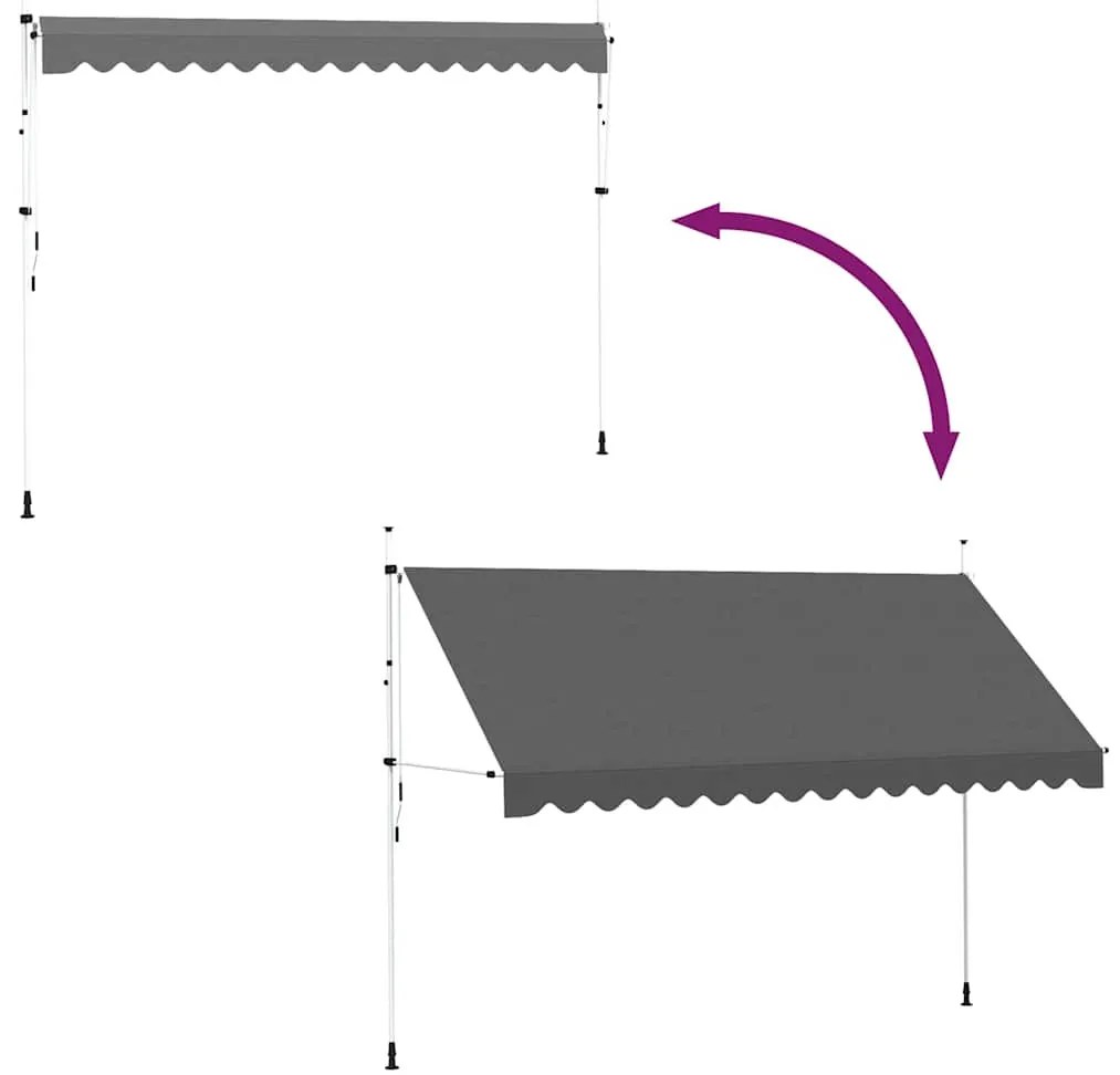 kézzel feltekerhető antracit napellenző 400 cm