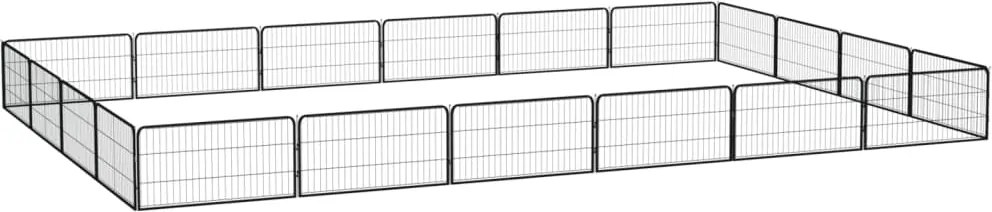 vidaXL 20-paneles fekete porszórt acél kutyakennel 100 x 50 cm