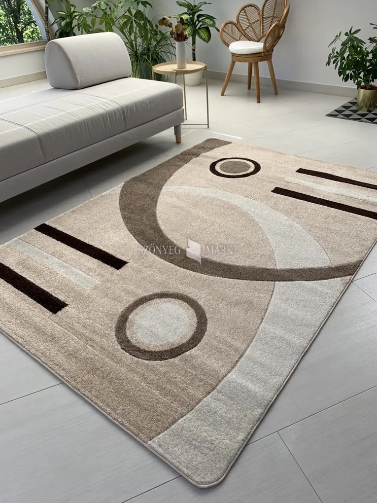 Comfort 4801 bézs modern szőnyeg 80 cm-es szett