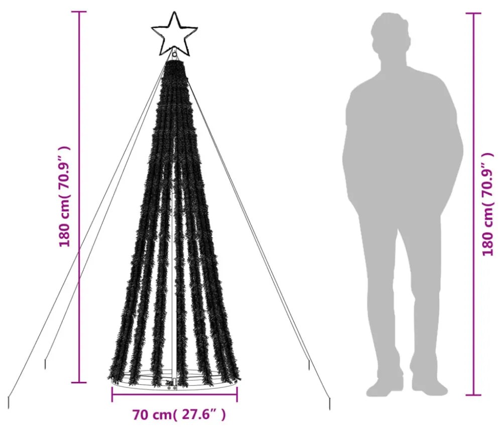 kék LED karácsonyfa 275 LED 180 cm
