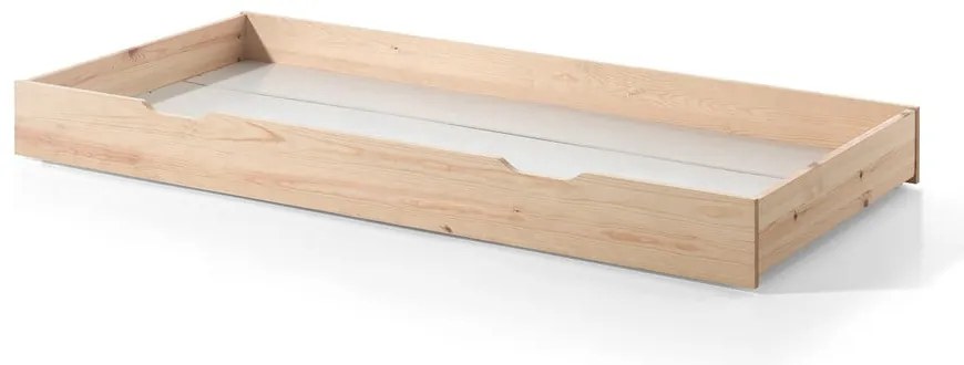 Natúr színű házikó alakú borovi fenyő gyerekágy tárolóhellyel 90x200 cm TIPI – Vipack