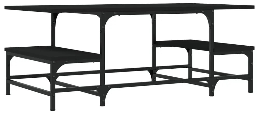 fekete szerelt fa dohányzóasztal 100 x 50,5 x 40 cm