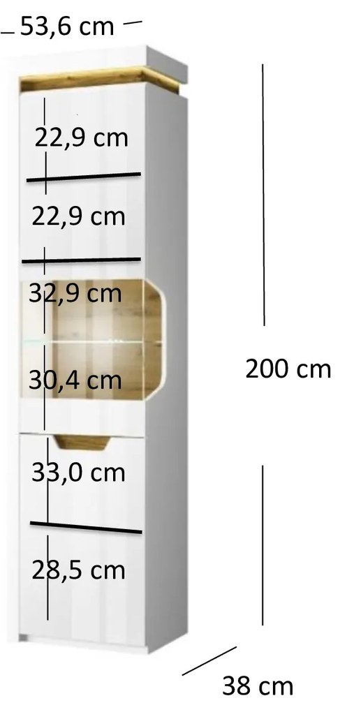 Vitrin Tiera (fényes fehér + navarre tölgy). 1053348