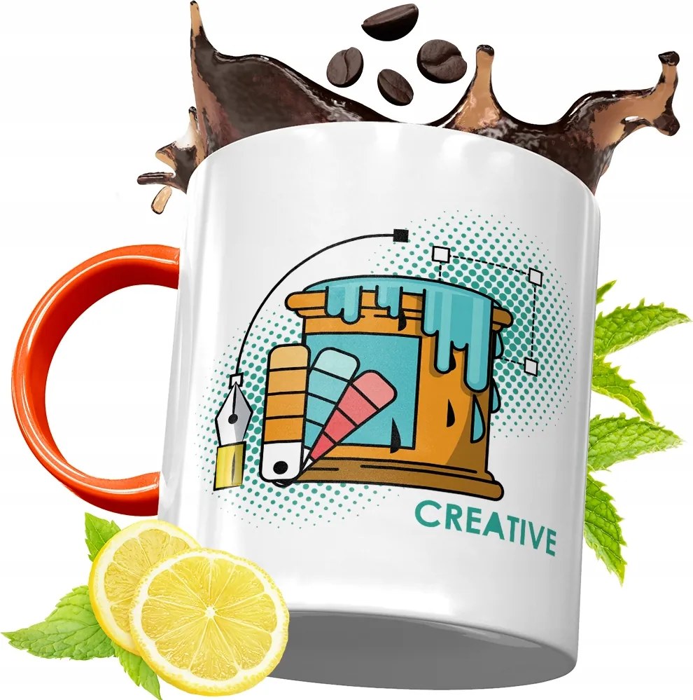 Narancssárga Bögre Grafikusoknak Tökéletes Ajándék fényképes nyomtatással