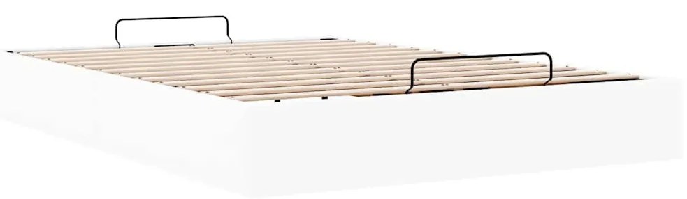 Ottomán ágykeret matrac nélkül fehér 140x190 cm műbőr