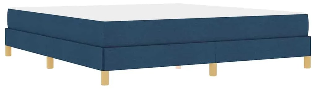 Boxrugós ágy Kék és Barna 180 x 200 cm Textil és mérnöki fa