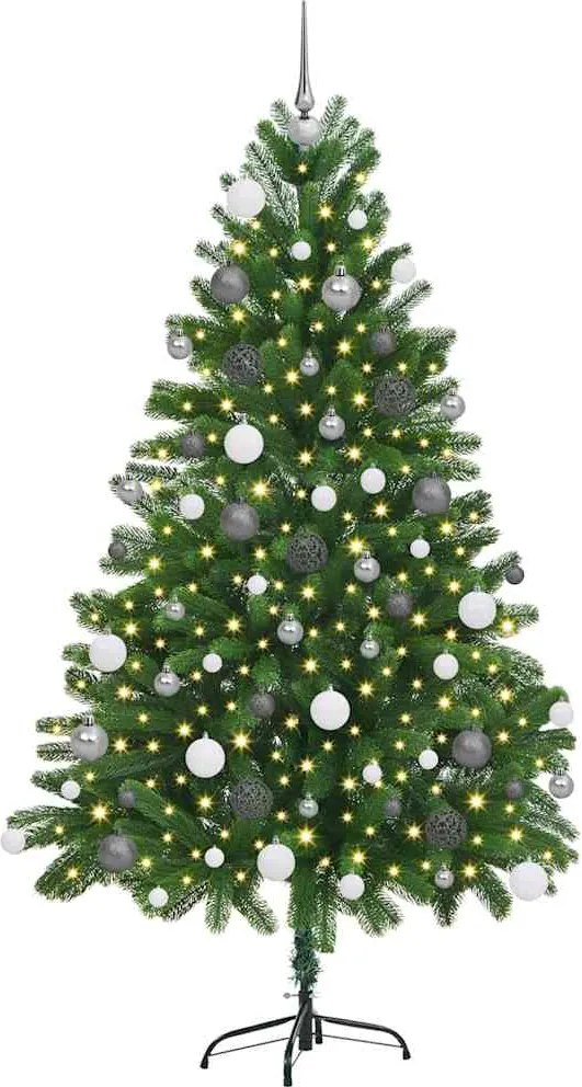 vidaXL Karácsonyfa 300 LED-del állvánnyal Zöld 180 cm PE