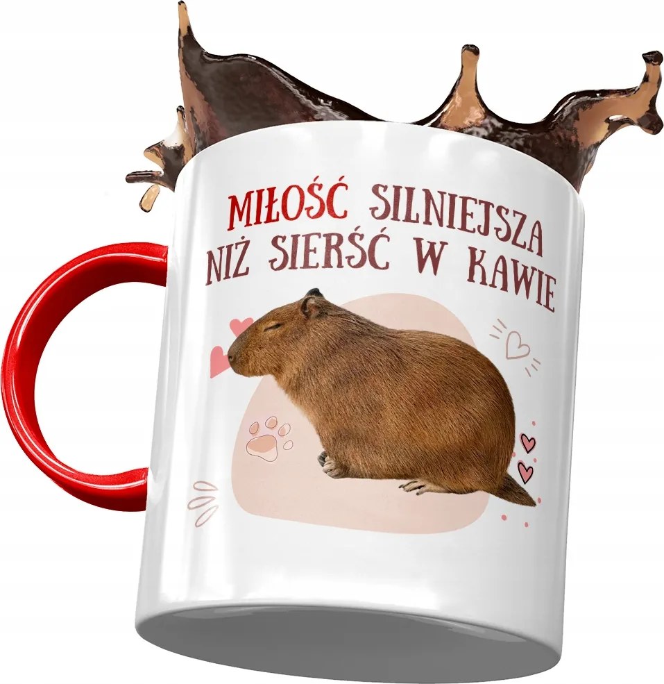 Piros Kapibara Bögre Születésnap Névnap Ajándék Nyomtatott Fotóval