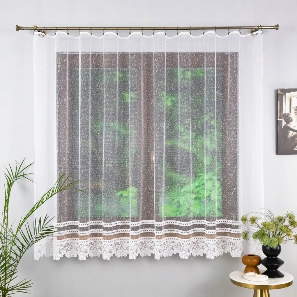 Rövid Jacquard Függöny A Konyhába Alsó Díszítés Szalaggal 400x160