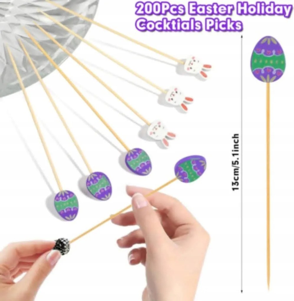 Hosszú pálcikák Koktél pálcikák Fogpiszkáló Spiccek 200db 13cm