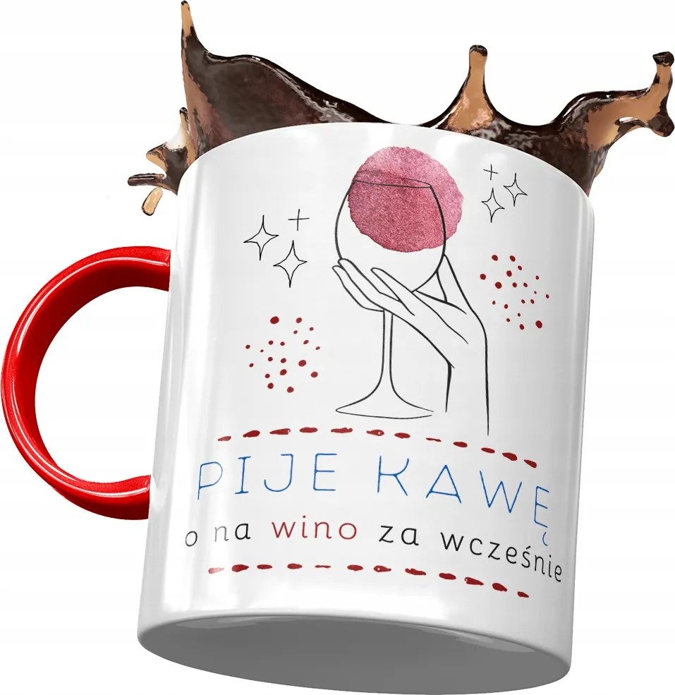 Bögre Piros Vicces Kávét Iszom Ajándék Nyomtatott Fotóval