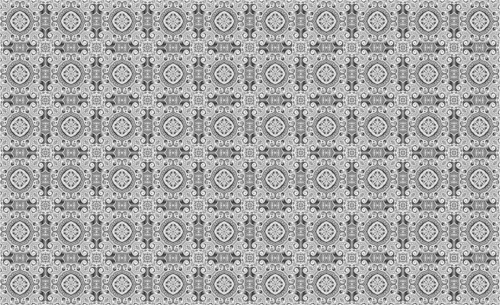 Flizelin fotótapéta Monokróm Geometrikus virágok 416x290 +ragasztó