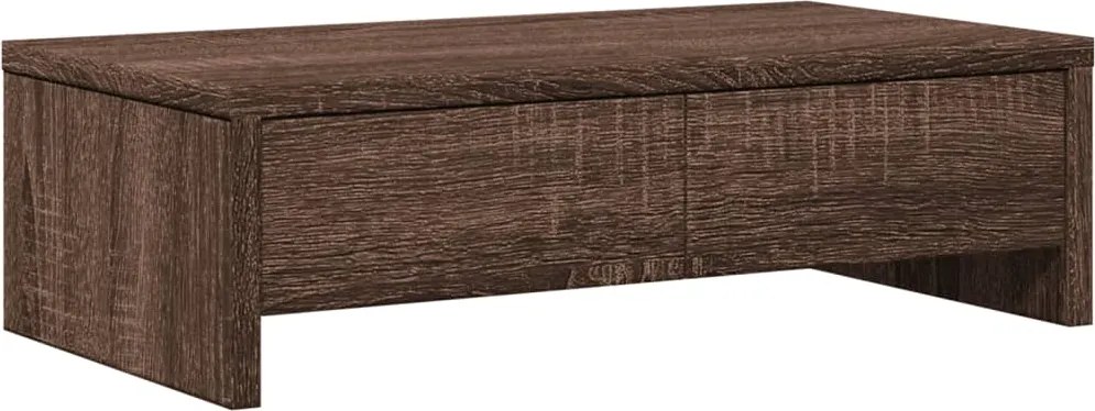 vidaXL barna tölgy szerelt fa monitorállvány fiókokkal 50 x 27 x 15 cm