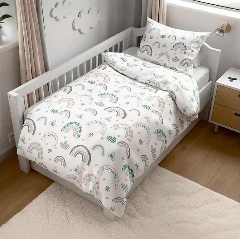 Krepp ágynemű szett kiságyba Renforcé RAINUBI fehér Ágyneműhuzat mérete: 45 x 65 cm | 90 x 140 cm