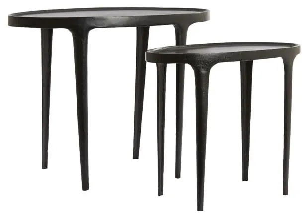 Fém kerek tárolóasztal szett 2 db-os 33x70 cm Arica – Light &amp; Living