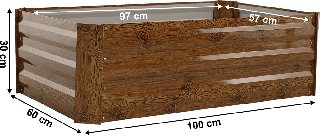 Magasított virágágy, barna, acél, NONKY TYP 4