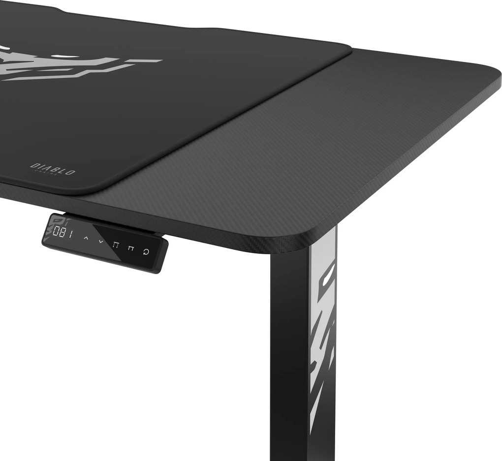 Elektromosan magasságban állítható íróasztal 110 cm fekete: Diablo X-Tensio 1100