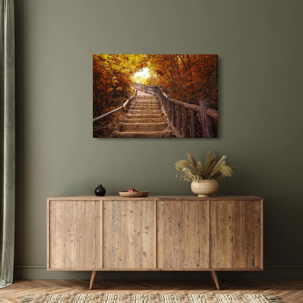 Kép - Lépcsők a természetben ősszel (90x60 cm)
