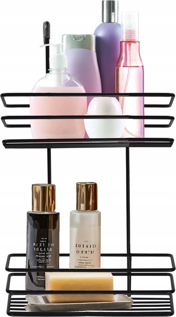 Vezetékes Zuhanypolc Fekete Függesztett Fürdőszobai Kabin Stílusos