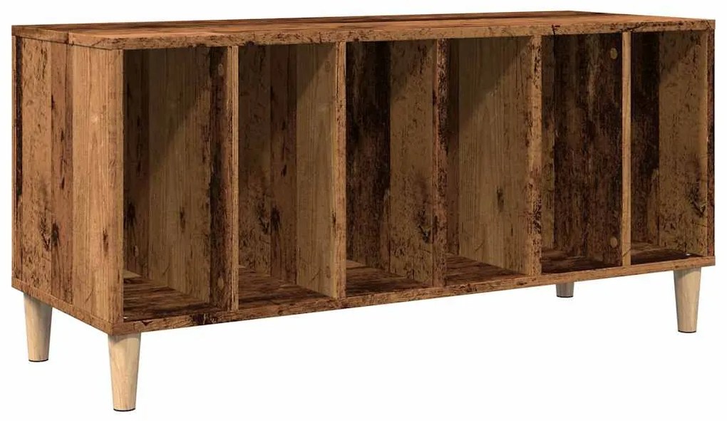 antik fa színű szerelt fa hanglemezszekrény 100 x 38 x 48 cm