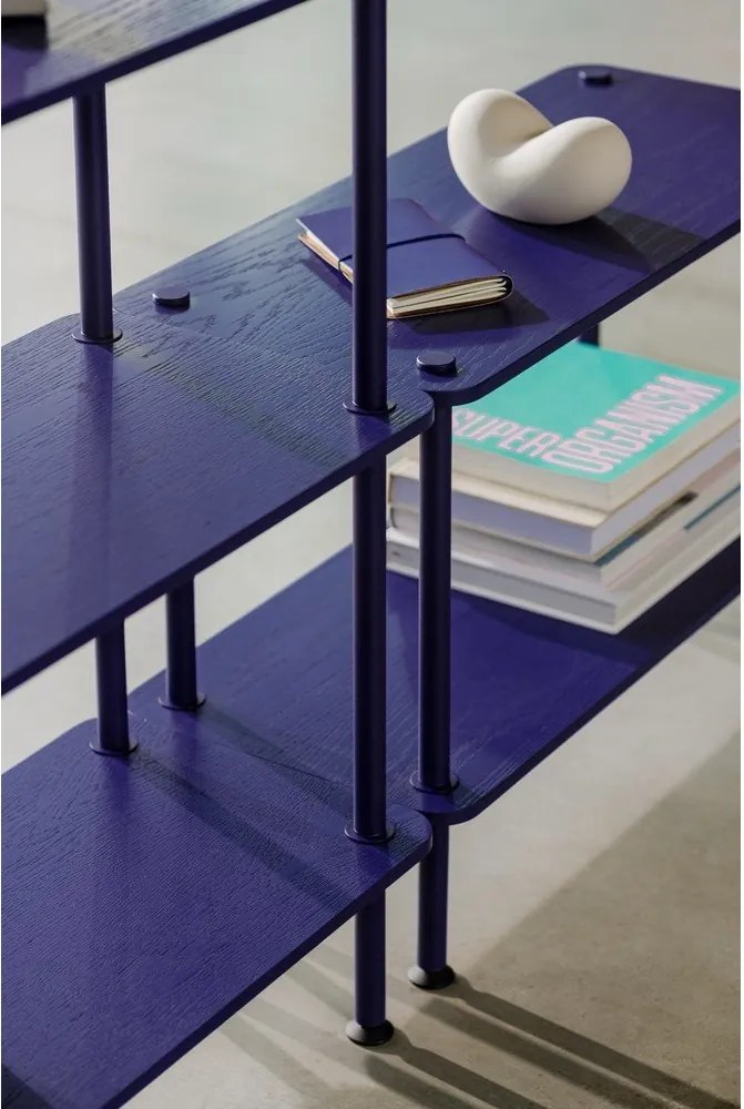 Kék polcos állvány tölgyfa dekorral 80x90,5x35 cm Teidi – noo.ma