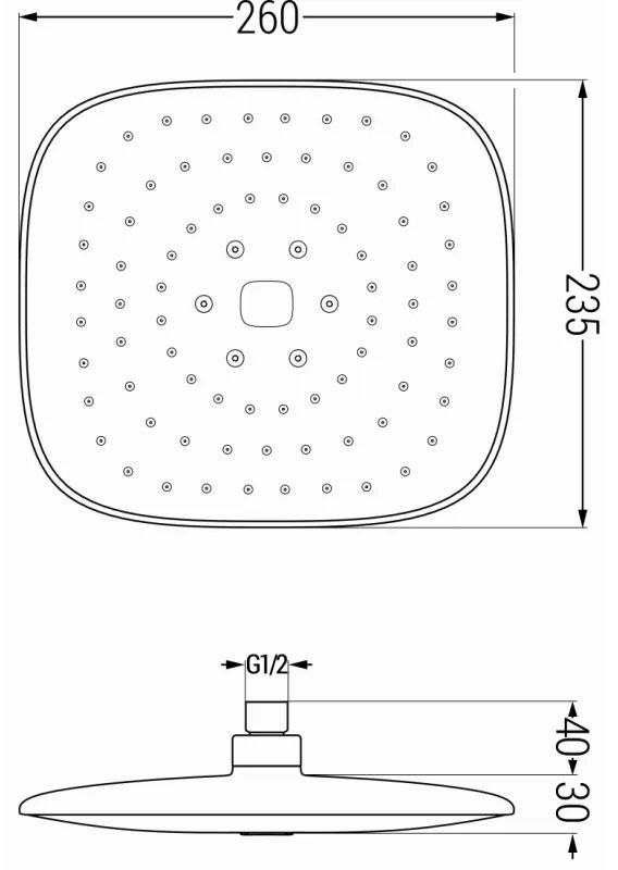 Mexen Uno, rejtett zuhanygarnitúra DR33, króm, 71435DR33-00