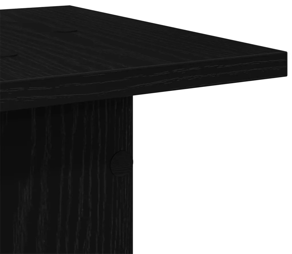 Növényállvány 2 db Fekete Tölgy 30x30x95 cm Mérnöki Fa