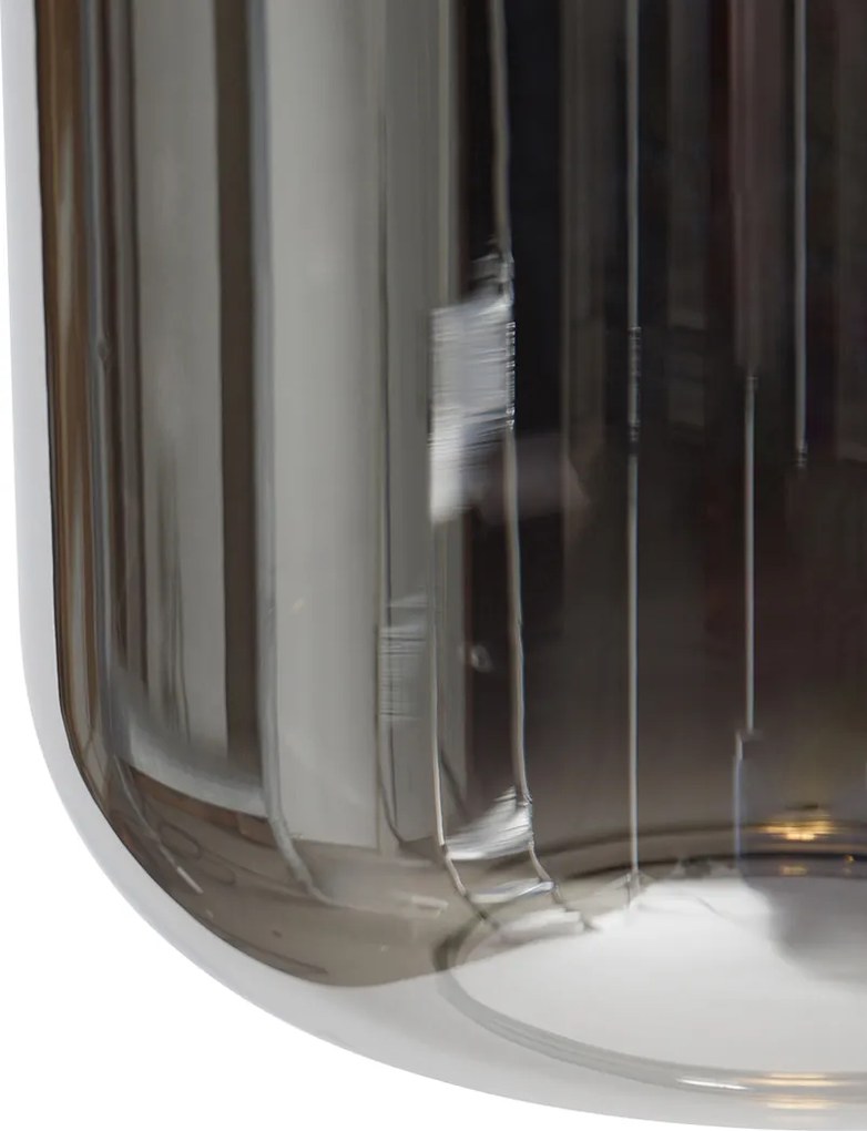 Fekete függőlámpa arany és füstüveggel, 4 db PUCC-al - Zuzanna