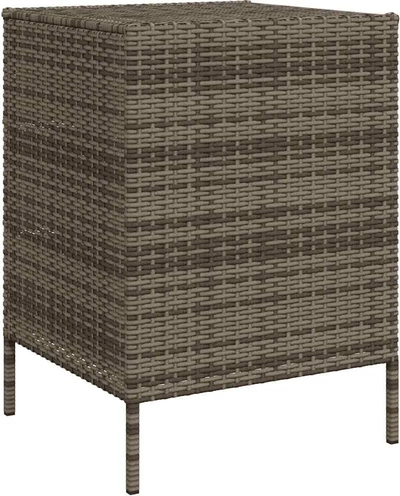 vidaXL szürke polyrattan kerti tárolószekrény 55 x 59 x 80 cm