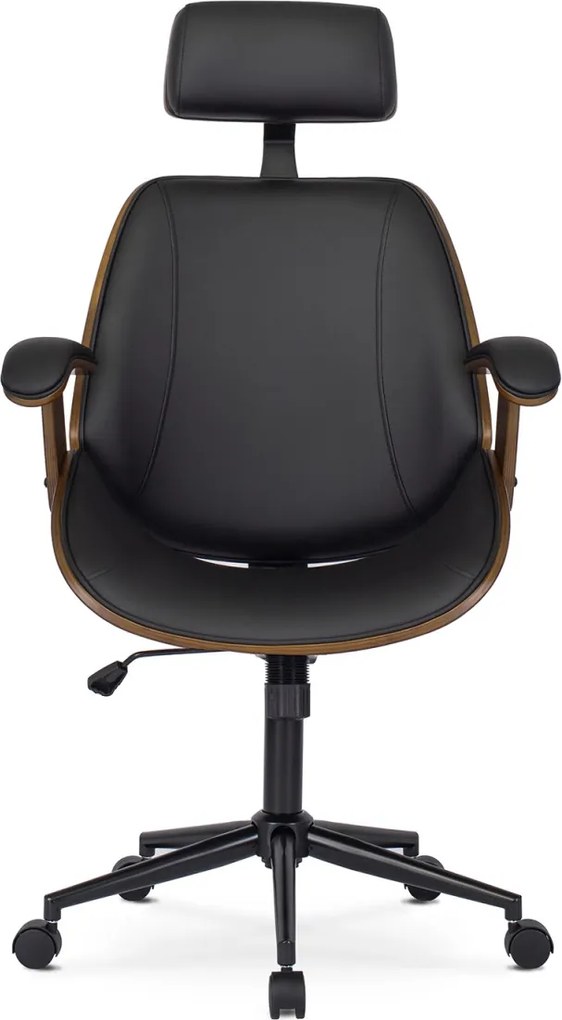 Forgószék dió/fekete ökobőr. FABIAN