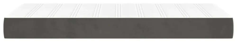 vidaXL sötétszürke bársony zsebrugós ágymatrac 120 x 190 x 20 cm
