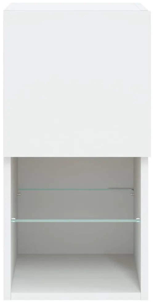 2 db fehér TV-szekrény LED-lámpákkal 30,5x30x60 cm