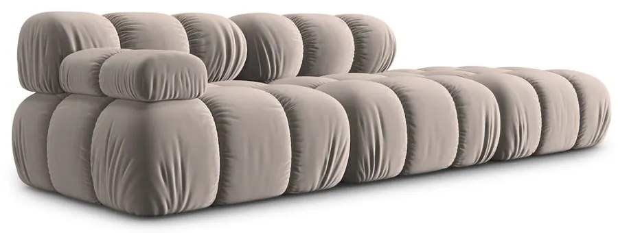 Világosbarna bársony moduláris kanapé 282 cm Bellis – Micadoni