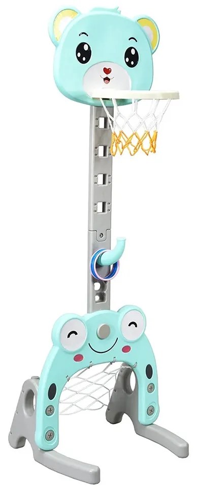 3 az 1-ben állítható magasságú kosárlabda palánk gyűrűdobálóval, kék