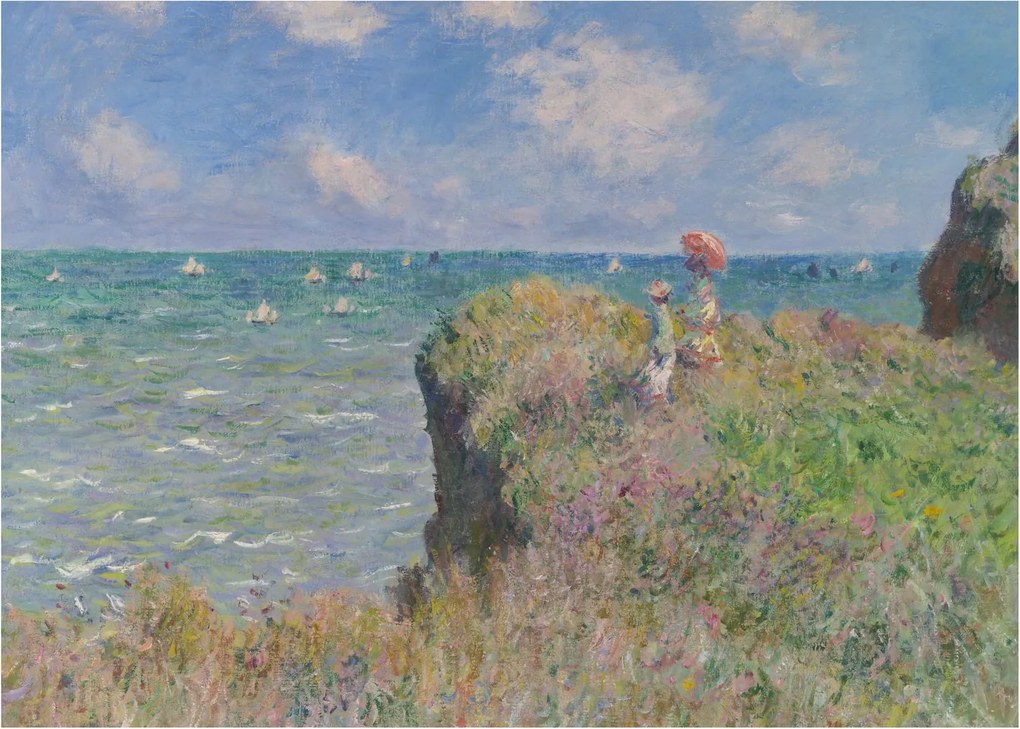 Kép - Claude Monet, Cliff Walk at Pourville, reprodukciók (70x50 cm)