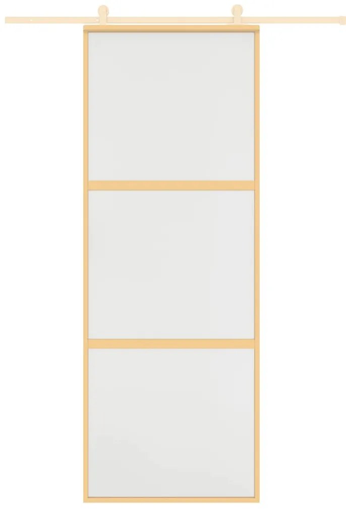 aranyszínű ESG tejüveg és alumínium tolóajtó 76 x 205 cm