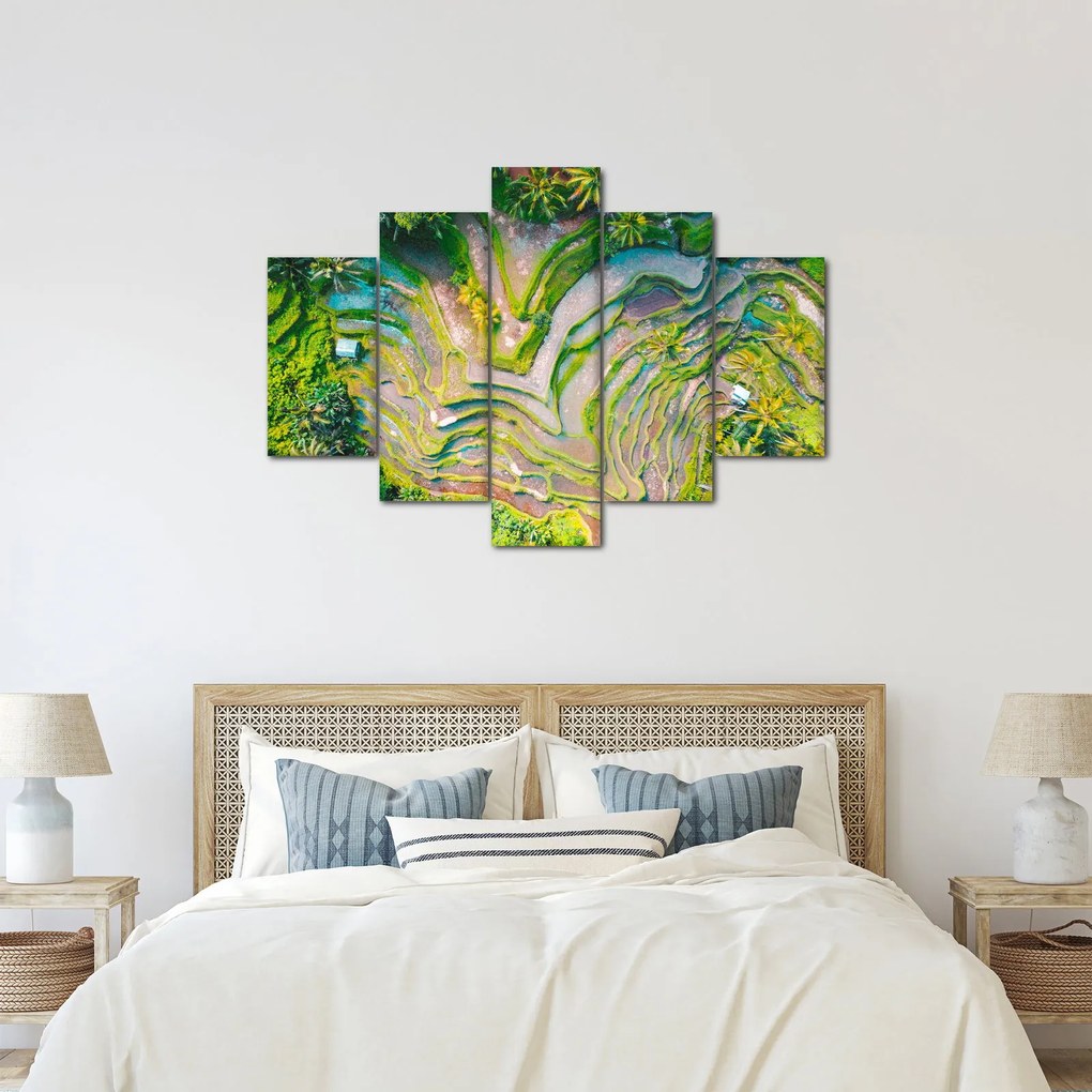 A rizsföldek képe madártávlatból (150x105 cm)