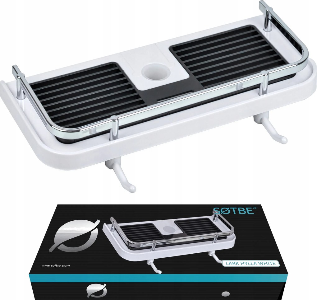 Fürdőszobai tusoló polc esőztető rúdhoz Sotbe Lark