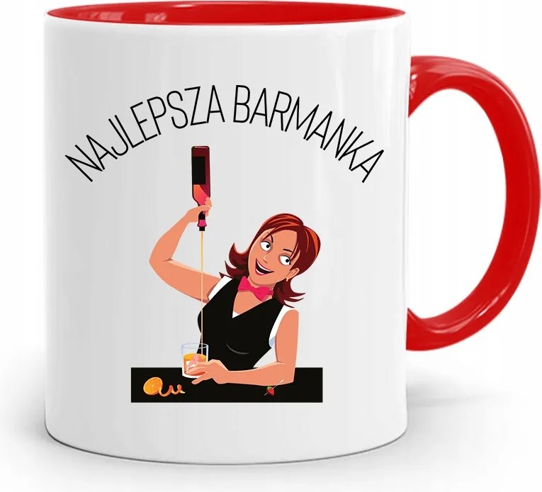 Piros Bögre Ajándék A Legjobb Pultosnőnek fényképes nyomtatással